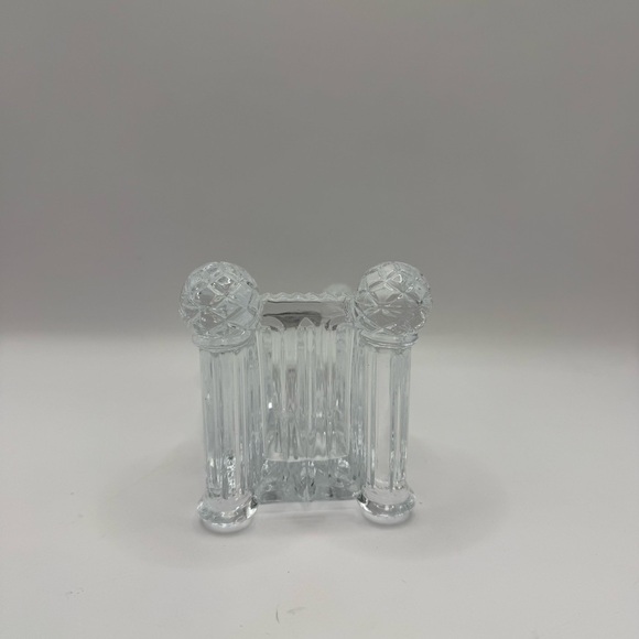 Vintage Clear Glass Lead Crystal Tape Dispenser Desk Accessory - Picture 5 of 8